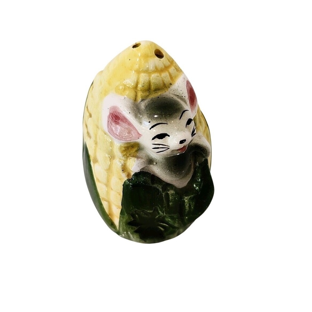 Mouse in Corn on Cob Salt/Pepper Shaker Made In Japan‎ Vintage